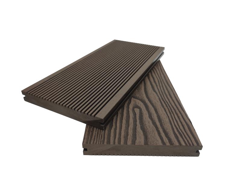 Platelage en relief solide 140x19mm grain de bois artificiel anti-corrosion longue durée de vie pour villa de jardin extérieur
