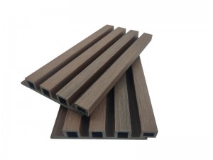 Vente chaude Wpc revêtement mural creux 4 trous carrés 170x26mm multicolore fibre de bois de haute qualité HDPE imperméable pour la décoration extérieure
