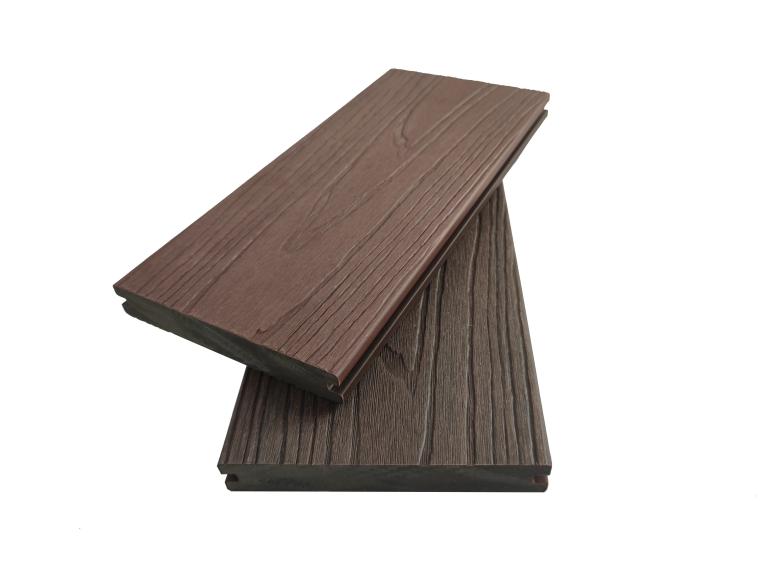 Koextrusions-Terrassendiele, solide, hochwertige, wasserdichte Platte, 137 x 22,5 mm, schadstofffreier Boden in zwei Farben. Ausgewähltes Bild